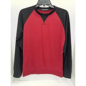 Whatlees Shirt Women's Size Large Maroon Red & Black Long Sleeve Casual